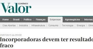 Valor: Com setor em crise, resultado das incorporadoras deve piorar